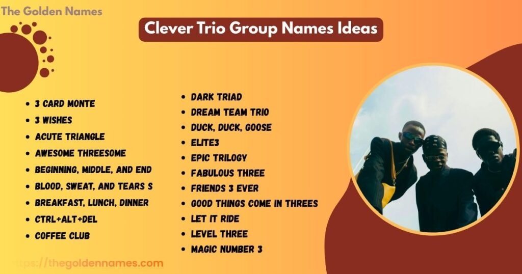 Clever Trio Group Names Ideas