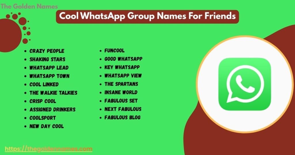 Cool WhatsApp Group Names For Friends