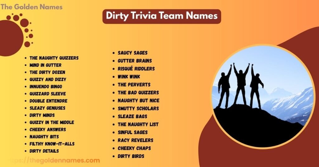 Dirty Trivia Team Names