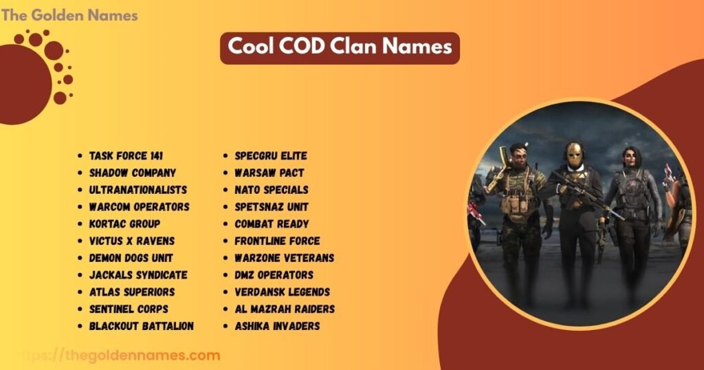 Cool COD Clan Names