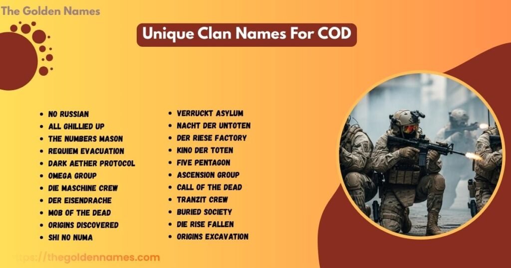 Unique Clan Names For COD