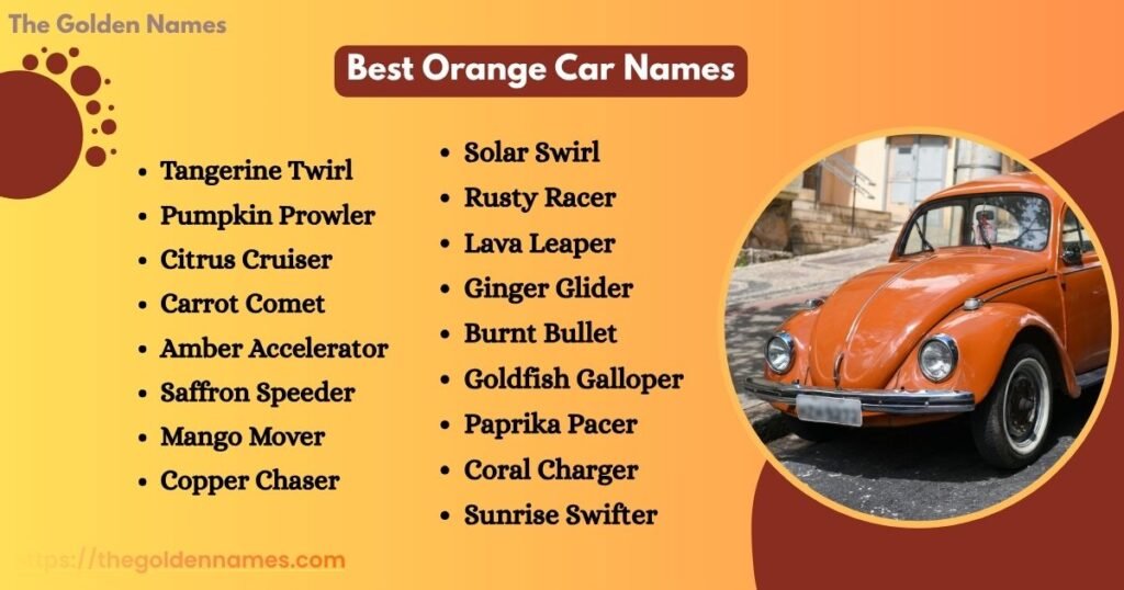 Best Orange Car Names