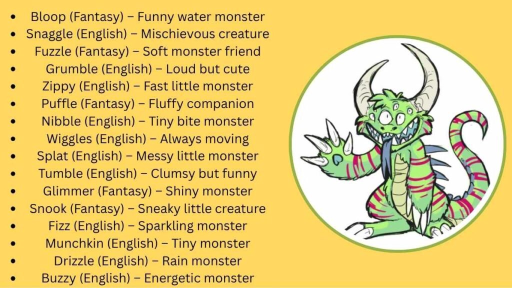 Cute Monster Names for Kids