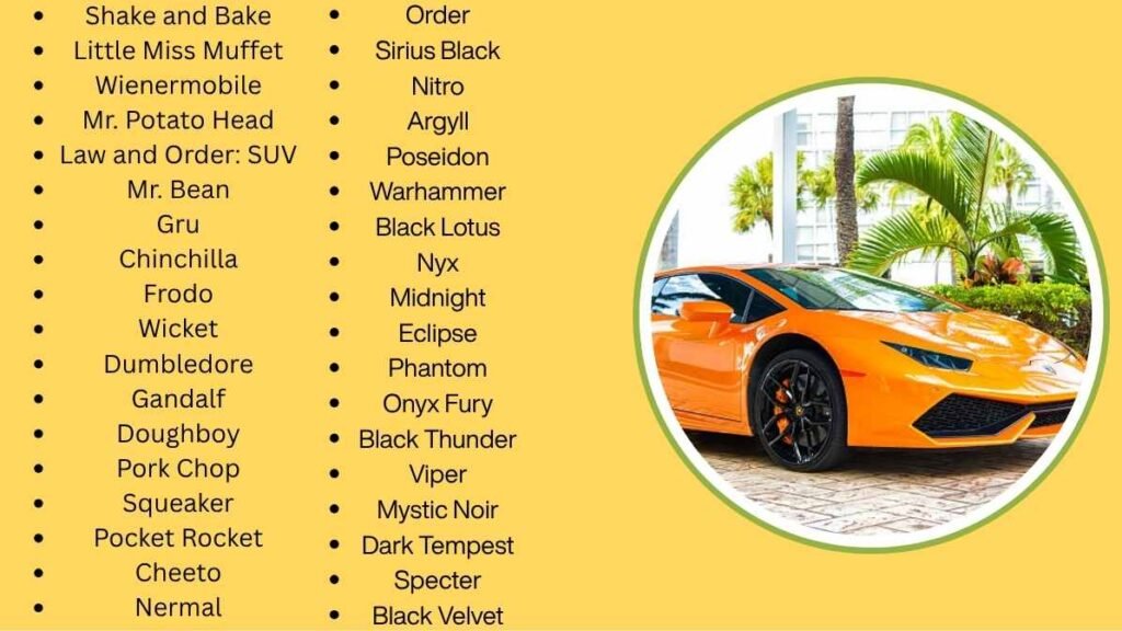 Funny car names