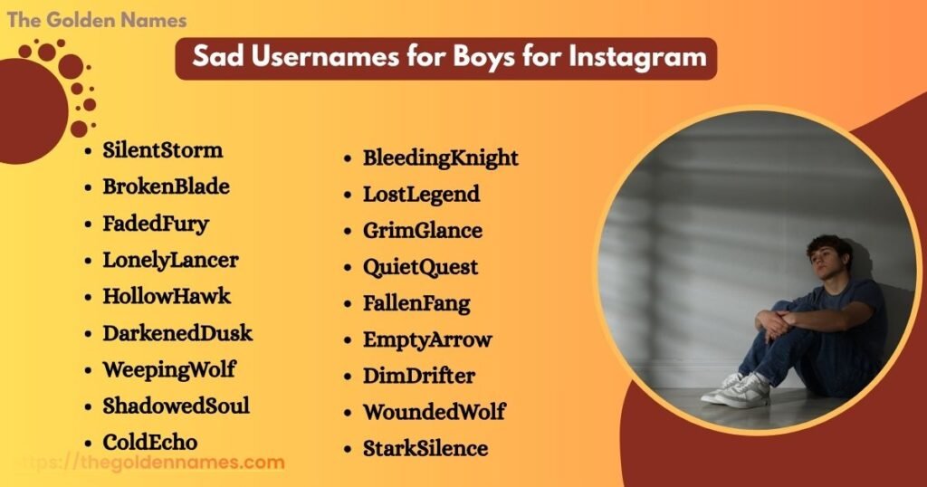 Sad Usernames for Boys for Instagram
